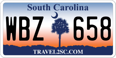SC license plate WBZ658