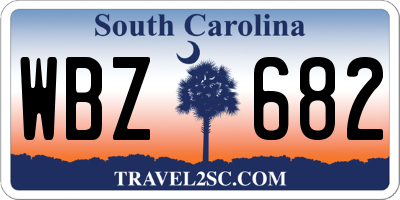 SC license plate WBZ682