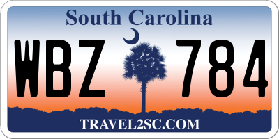 SC license plate WBZ784
