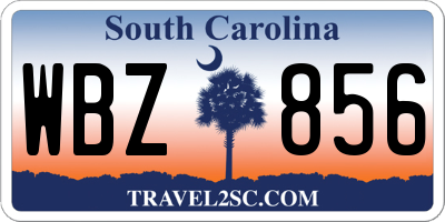 SC license plate WBZ856