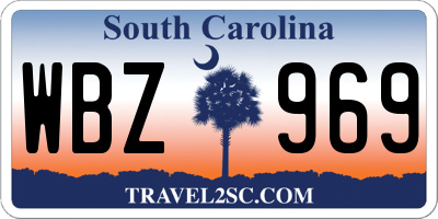 SC license plate WBZ969