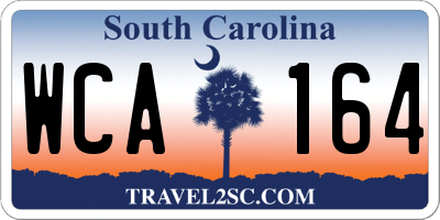 SC license plate WCA164