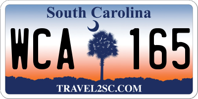SC license plate WCA165