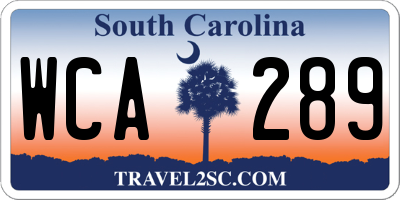 SC license plate WCA289