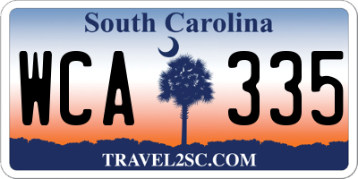 SC license plate WCA335