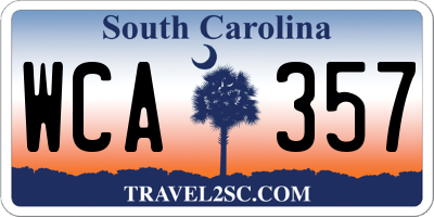 SC license plate WCA357