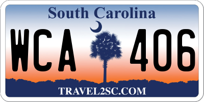 SC license plate WCA406