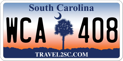 SC license plate WCA408