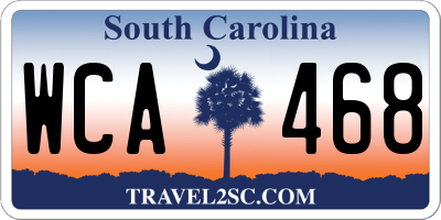 SC license plate WCA468