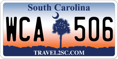 SC license plate WCA506