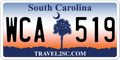 SC license plate WCA519