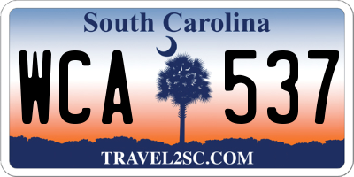 SC license plate WCA537