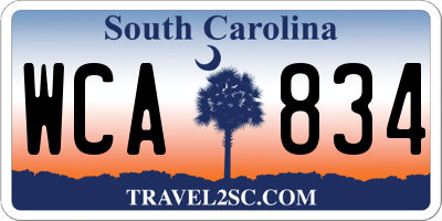 SC license plate WCA834