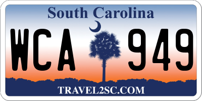 SC license plate WCA949