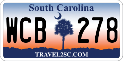SC license plate WCB278