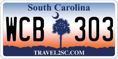 SC license plate WCB303