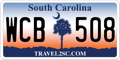 SC license plate WCB508
