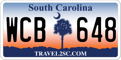 SC license plate WCB648
