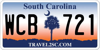 SC license plate WCB721