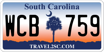 SC license plate WCB759