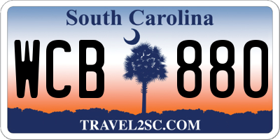 SC license plate WCB880