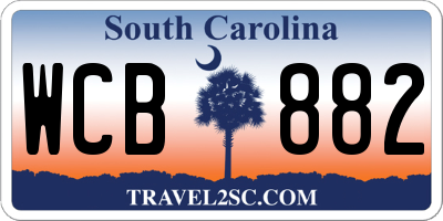 SC license plate WCB882