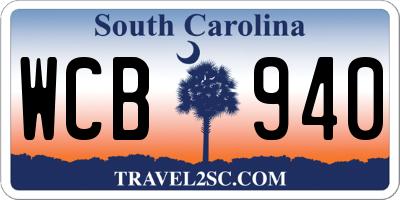 SC license plate WCB940