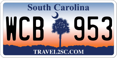 SC license plate WCB953