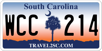 SC license plate WCC214