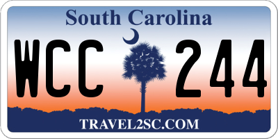 SC license plate WCC244