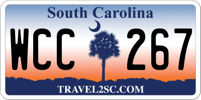 SC license plate WCC267