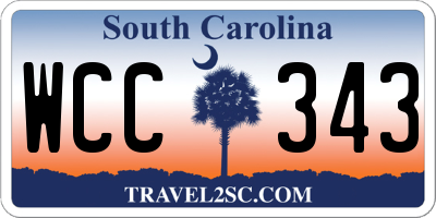 SC license plate WCC343