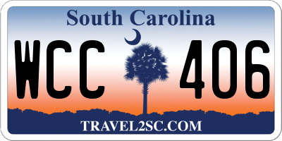 SC license plate WCC406