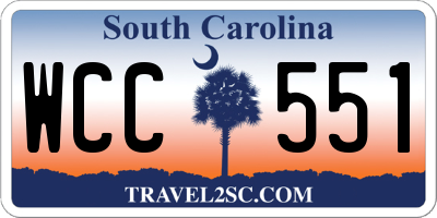 SC license plate WCC551