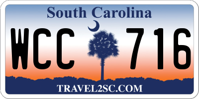 SC license plate WCC716