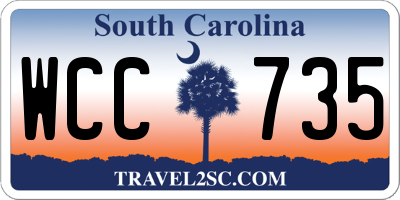 SC license plate WCC735