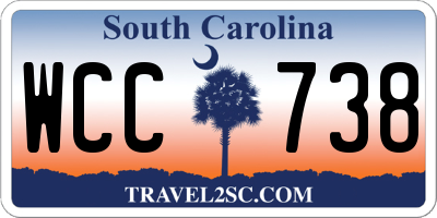 SC license plate WCC738
