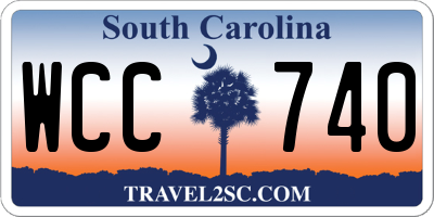 SC license plate WCC740