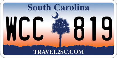 SC license plate WCC819