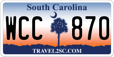 SC license plate WCC870