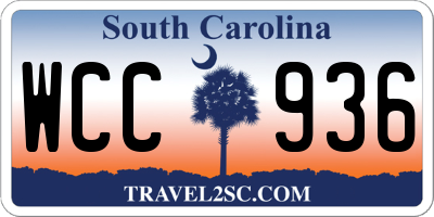 SC license plate WCC936