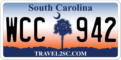 SC license plate WCC942