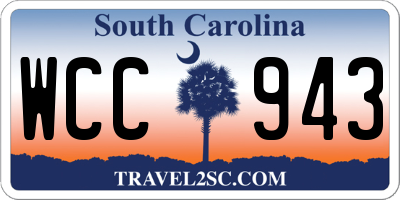 SC license plate WCC943