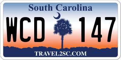 SC license plate WCD147