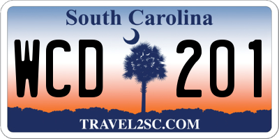 SC license plate WCD201