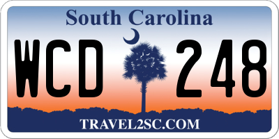 SC license plate WCD248