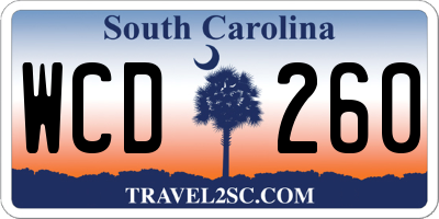 SC license plate WCD260