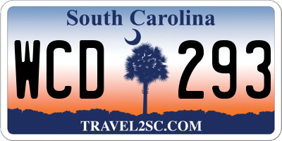 SC license plate WCD293