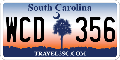 SC license plate WCD356
