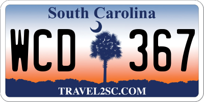 SC license plate WCD367